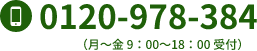 電話番号（月～金 9：00～18：00 受付）